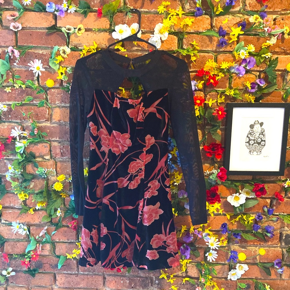 BCBGeneration Velvet Burnout Cocktail Dress